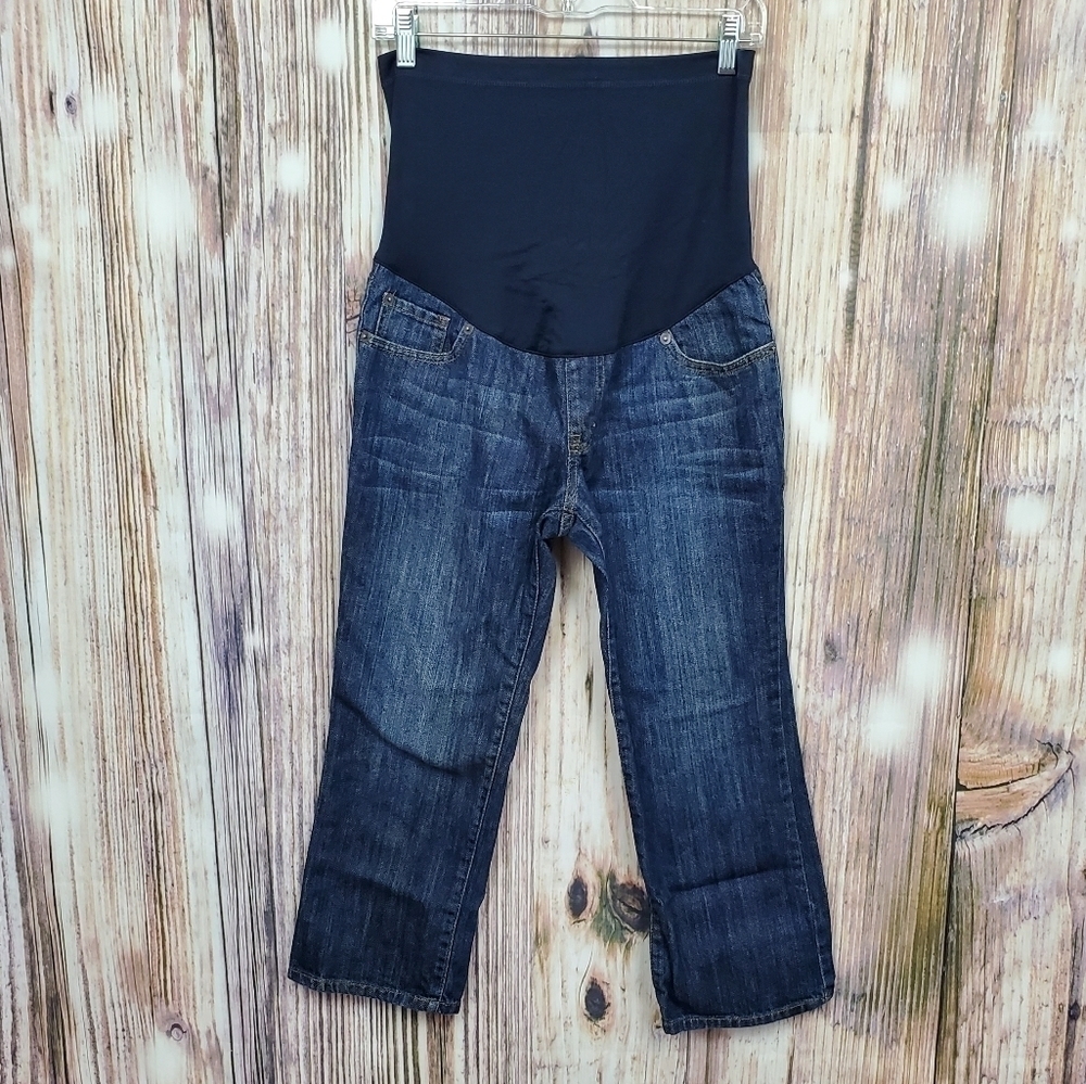 LIZ Lange Full Panel Maternity Cropped Jeans Size 6